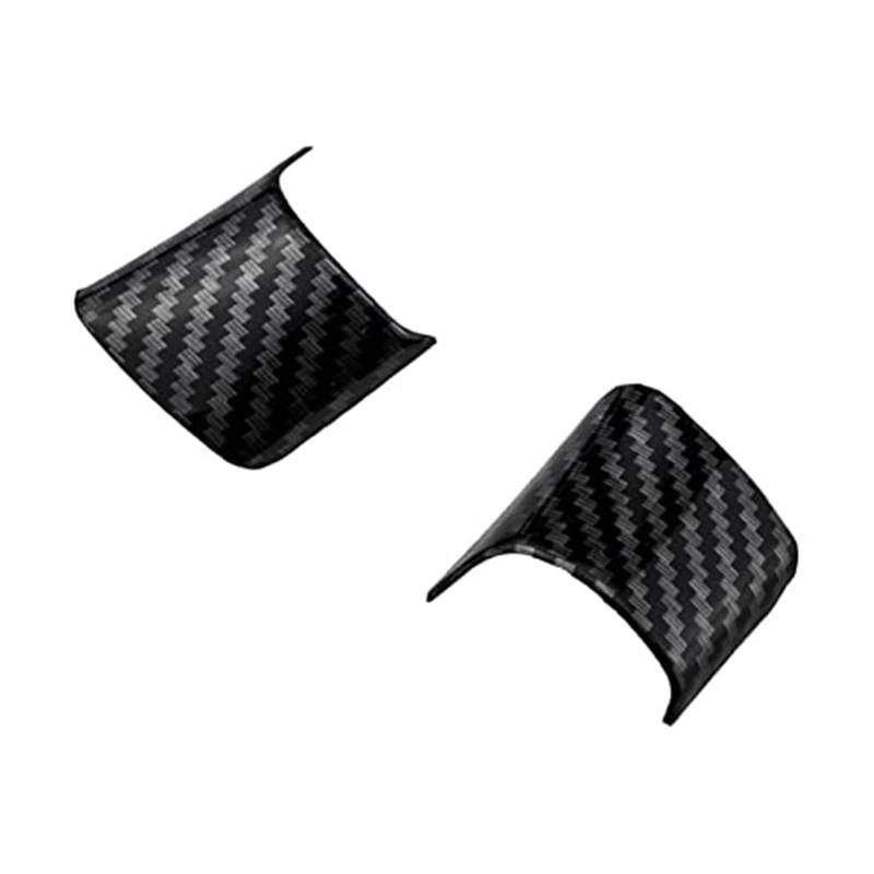 Lenkradschutzhülle, Jodriva Auto Auto Styling, for Ford, for Kuga, 2 Escape 2013 2014 2015 Lenkrad Trim Abdeckung Aufkleber Dekoration Fall Zubehör(Black Carbon Fiber 2Pcs) von Jodriva