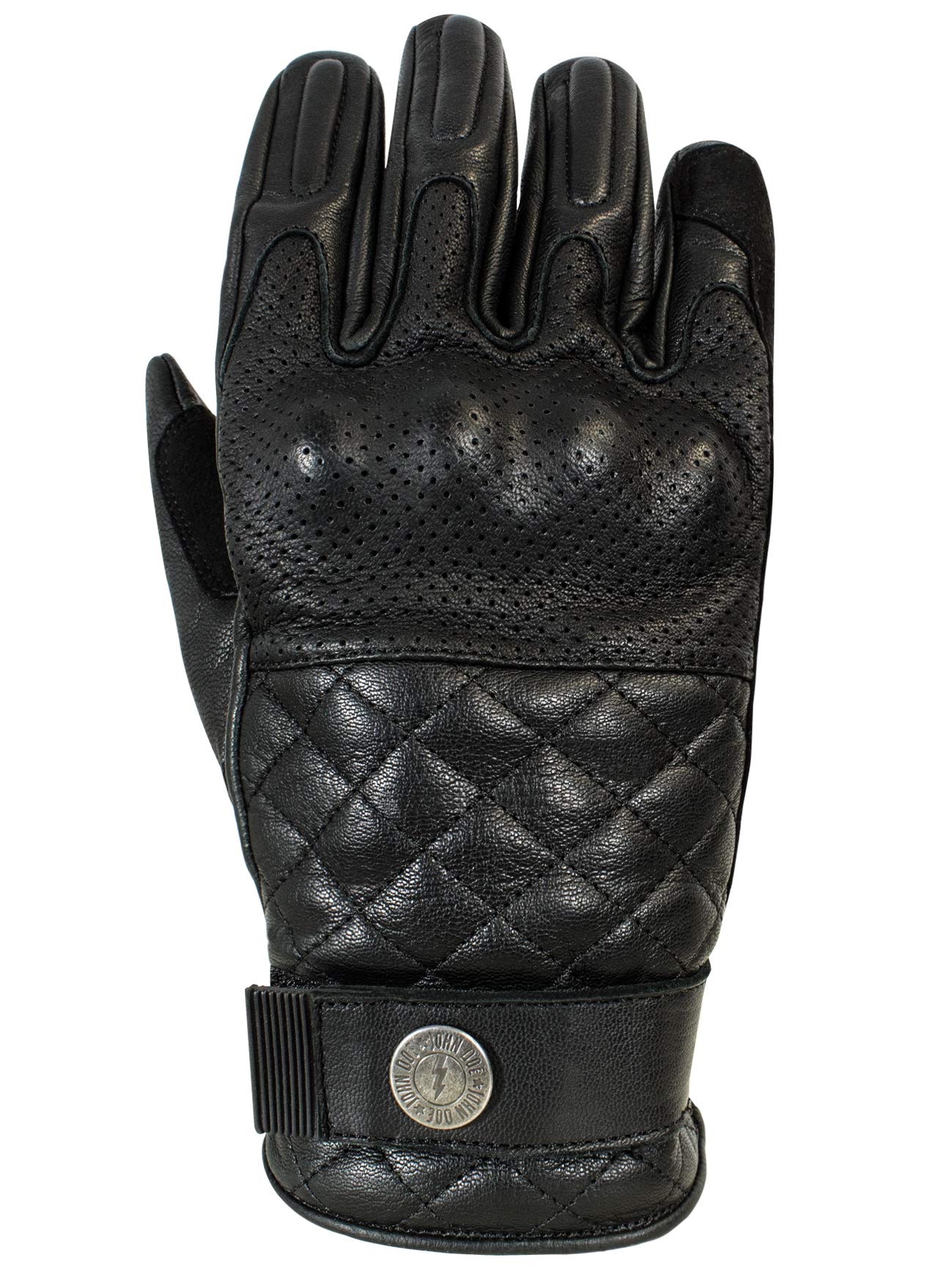 John Doe Motorrad Handschuh Tracker | Innenseite | Handschuh aus Rindsleder | Atmungsaktiv, Tracker Black, JDG7001-S von John Doe