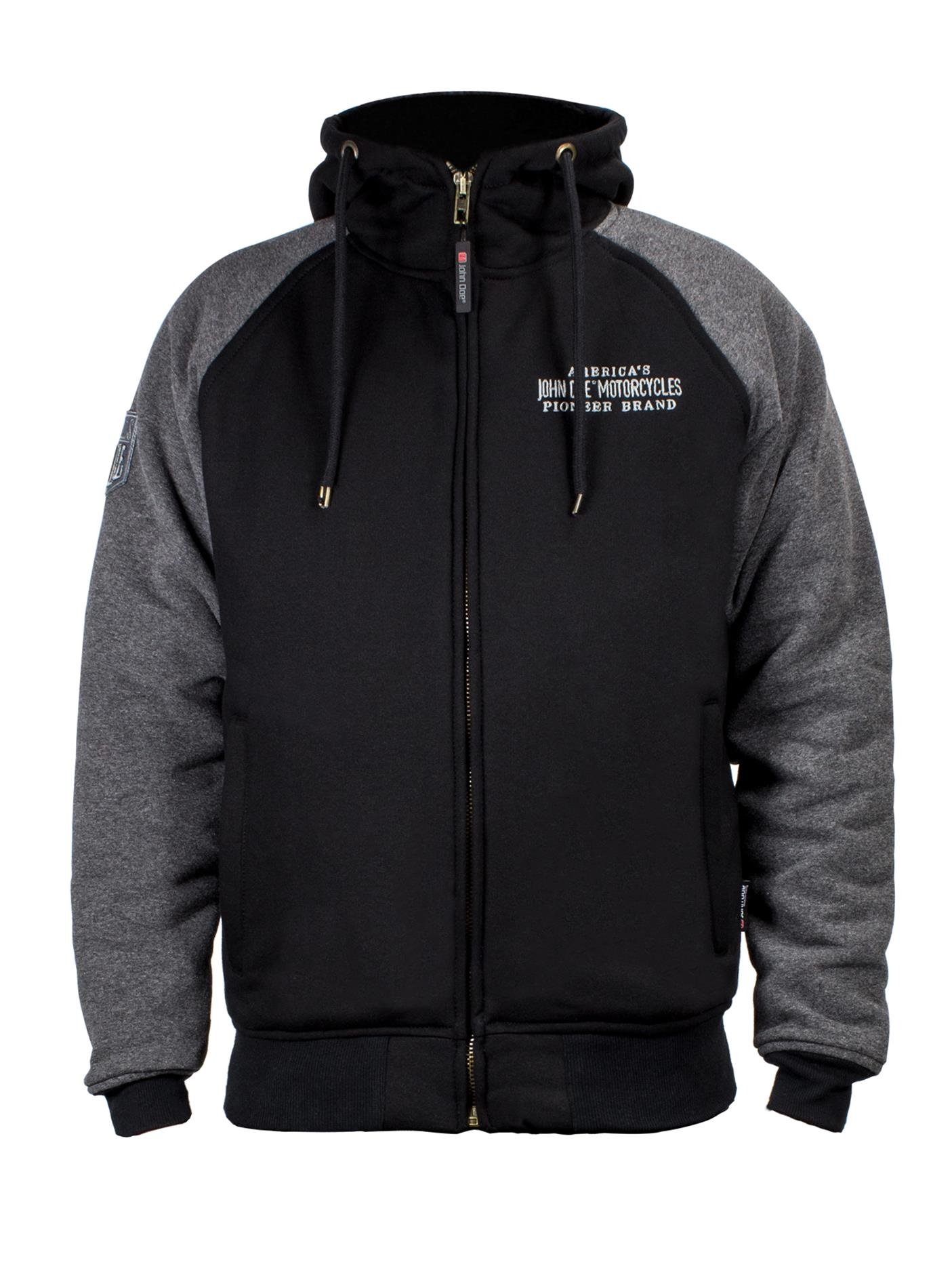 John Doe Motorrad Hoodie Black Grey-XXL von John Doe