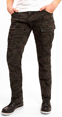 John Doe Stroker XTM, Cargohose - Schwarz/Dunkelgrün (Camouflage) - 30/32 von John Doe