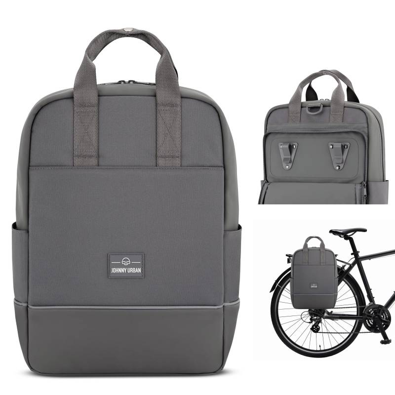 Johnny Urban Fahrradtaschen für Gepäckträger Damen & Herren Dunkelgrau - Jona Medium Bike - 2 in 1 Fahrrad Tasche Rucksack & Gepäckträgertasche Hinten - Wasserabweisend von Johnny Urban