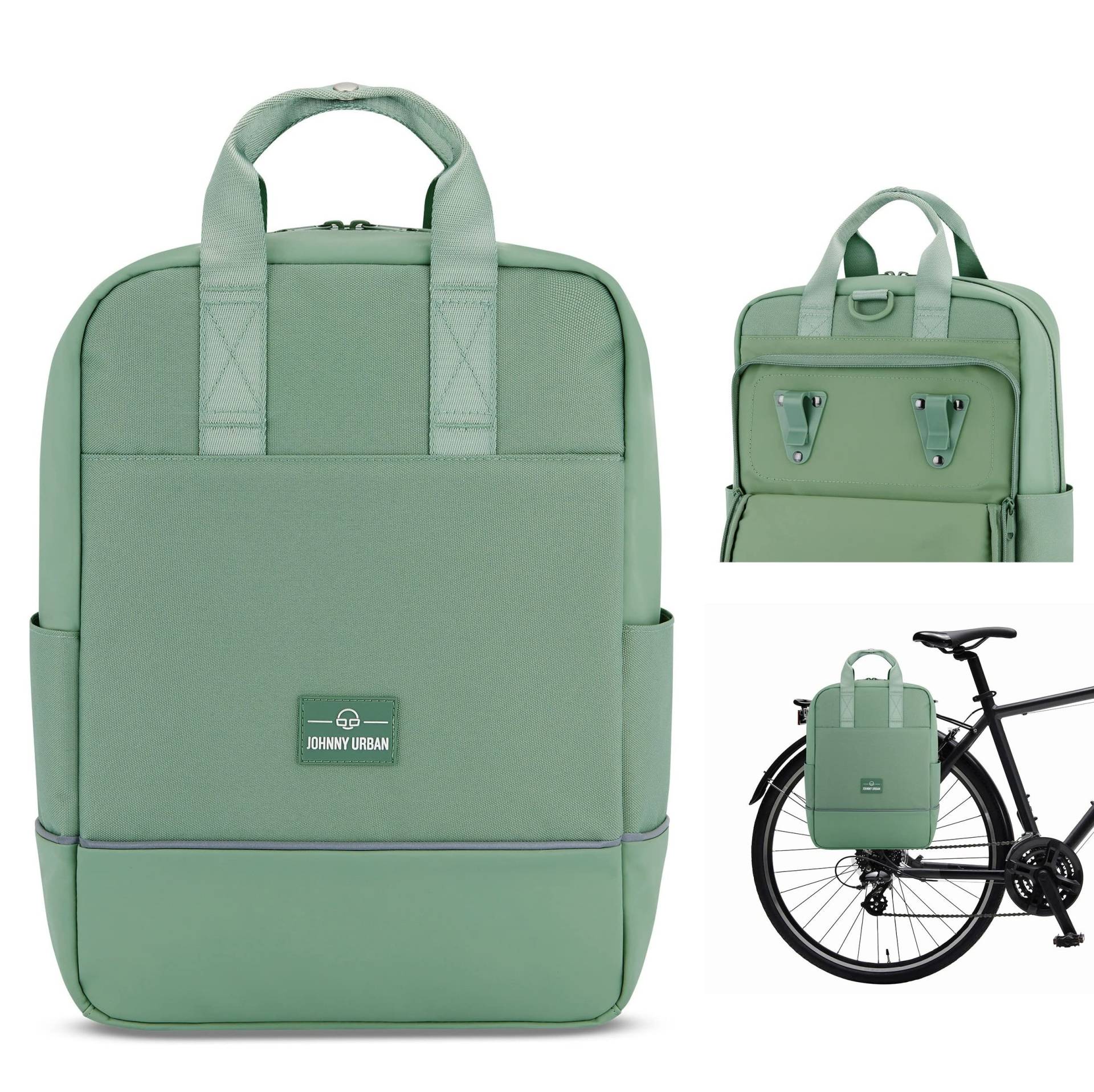 Johnny Urban Fahrradtaschen für Gepäckträger Damen & Herren Grün - Jona Medium Bike - 2 in 1 Fahrrad Tasche Rucksack & Gepäckträgertasche Hinten - Wasserabweisend von Johnny Urban