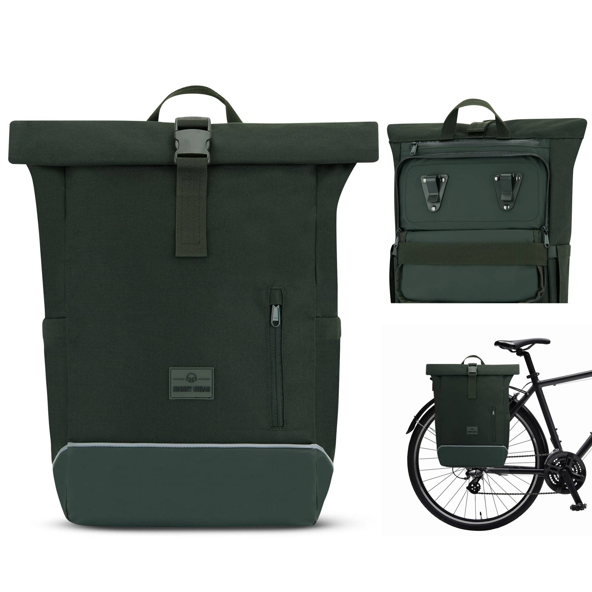 Johnny Urban Fahrradtaschen für Gepäckträger Damen & Herren Grün - Robin Medium Bike - 2 in 1 Fahrrad Tasche Rucksack & Gepäckträgertasche Hinten - Wasserabweisend von Johnny Urban