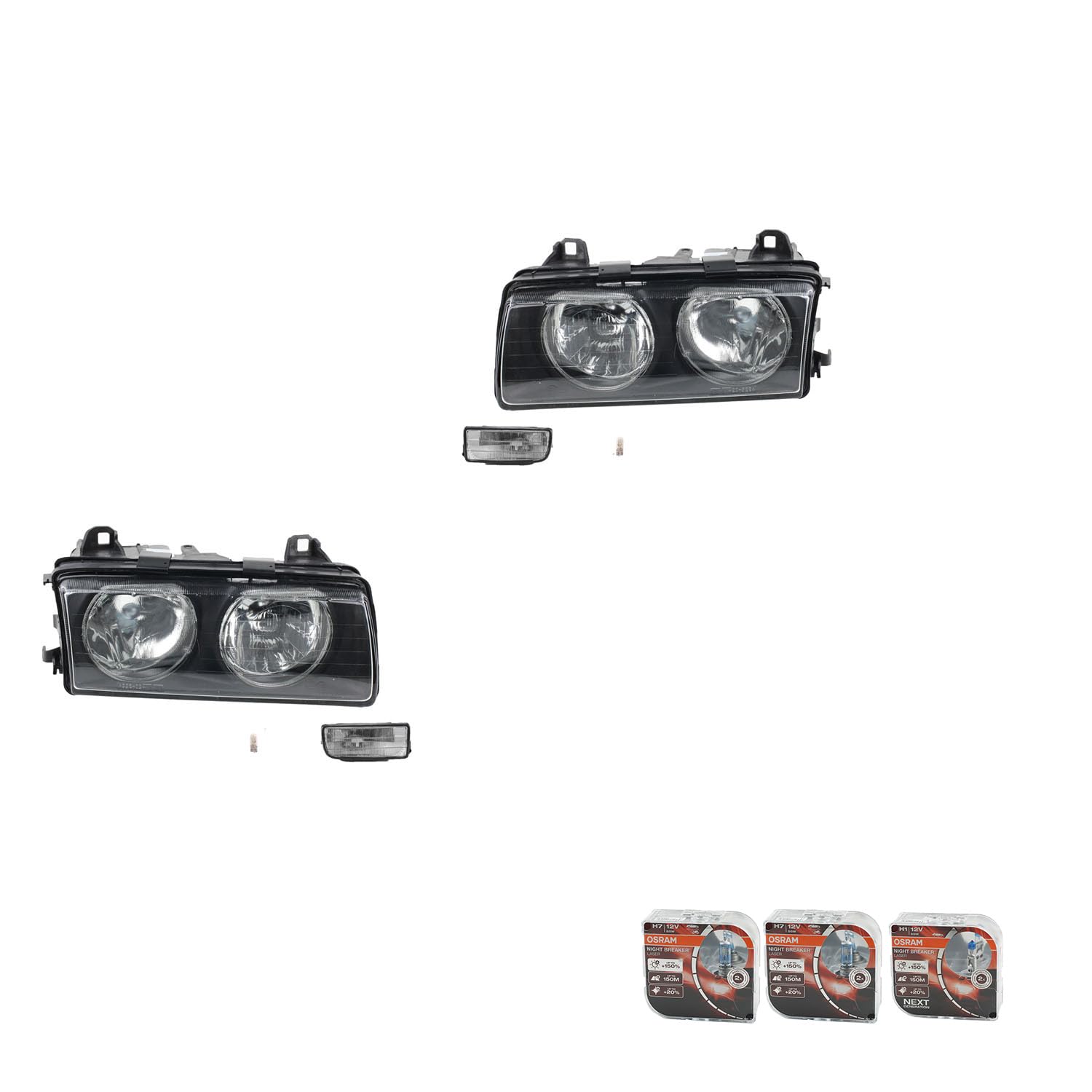 Johns, Scheinwerfer Satz + Nightbreaker passend für BMW 3er E36 09/94-04/99 von Johns