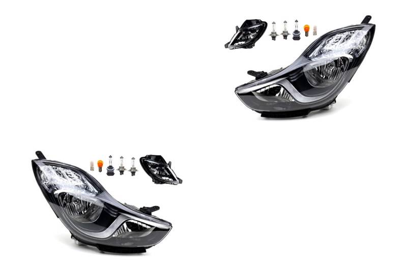 Johns, Scheinwerfer Satz Halogen Front passend für Hyundai iX20 11/2010 - H7 H7 Links & Rechts + Nebelscheinwerfer + Leuchtmittel von Johns