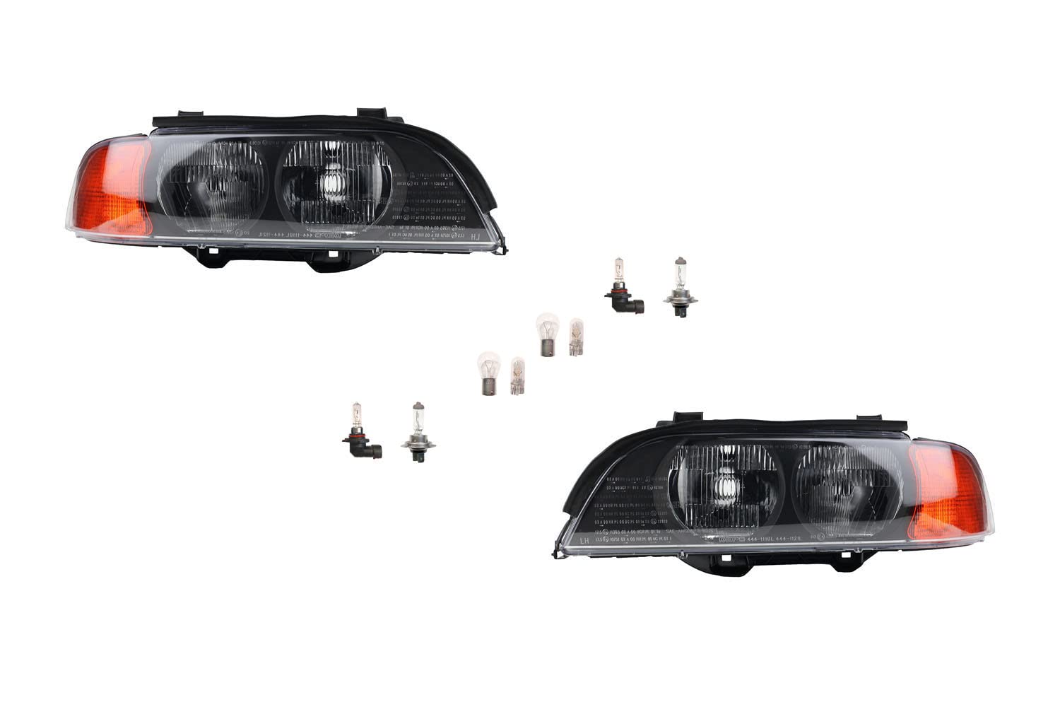 Johns, passend für BMW 5er Scheinwerfer E39 11/95-08/00 + Leuchtmitt. Set links, rechts von Johns