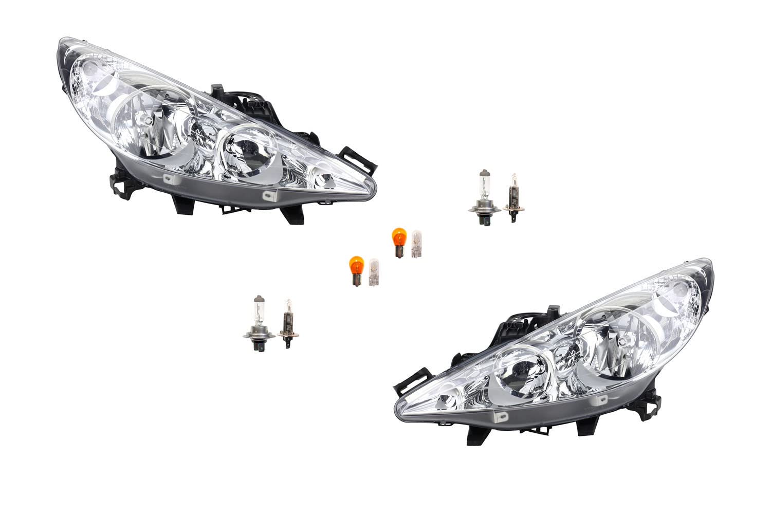 Johns, passend für Peugeot 207 Scheinwerfer 02/06- mit Leuchtmitteln Set links & rechts von Johns