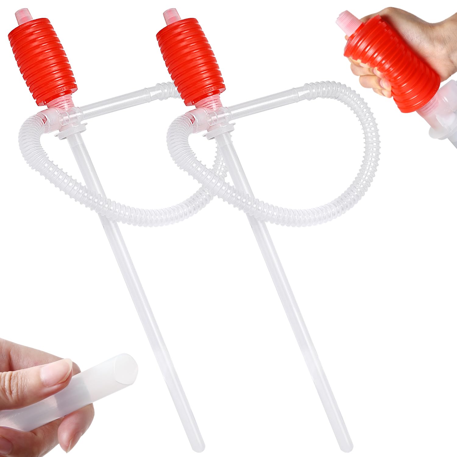 Johyzmpun Handpumpe Umfülllpumpe Benzinpumpe, 2PCS Ölpumpe Absaugpumpe mit Siphon Handpumpe für Wasser Motoröl Benzin Öl Flüssigkeit von Johyzmpun