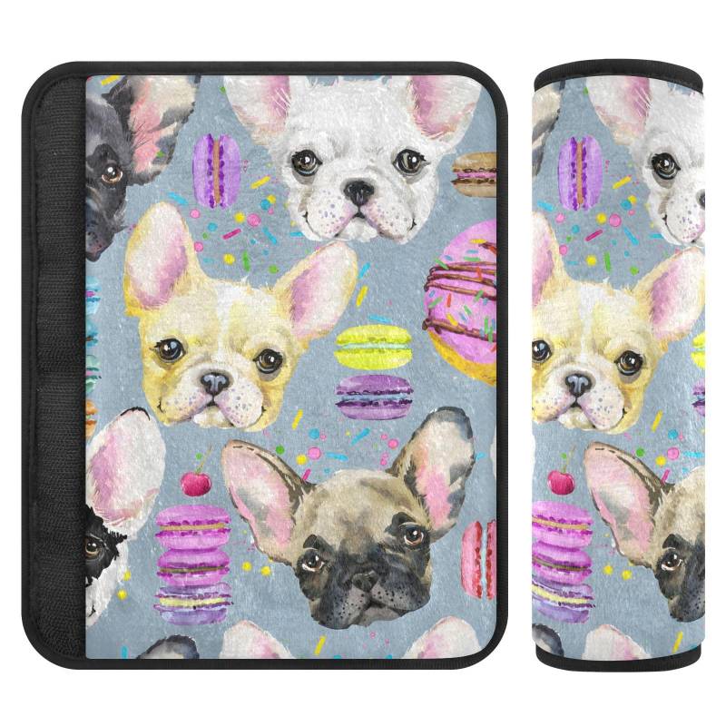 Funny Dogs Blaue Sicherheitsgurt-Abdeckung, 25,4 x 19,9 cm, 2 Stück, weich und bequem, Baby-Autositzgurt-Pads von Joitme