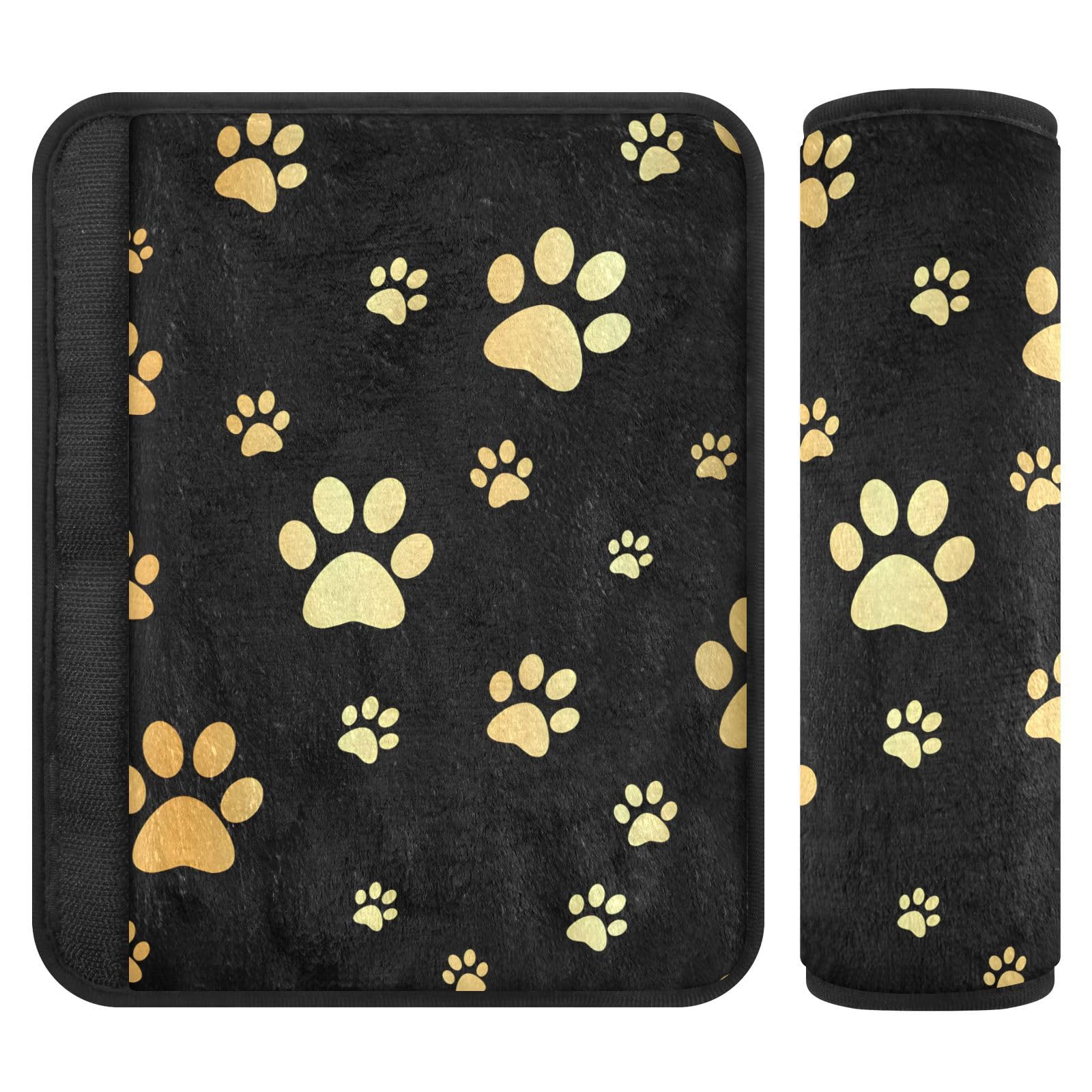 Golden Paw Autositzgurt, 16,5 x 16,5 cm, 2 Stück, weich und bequem, Sicherheitsgurtbezüge für Autos von Joitme