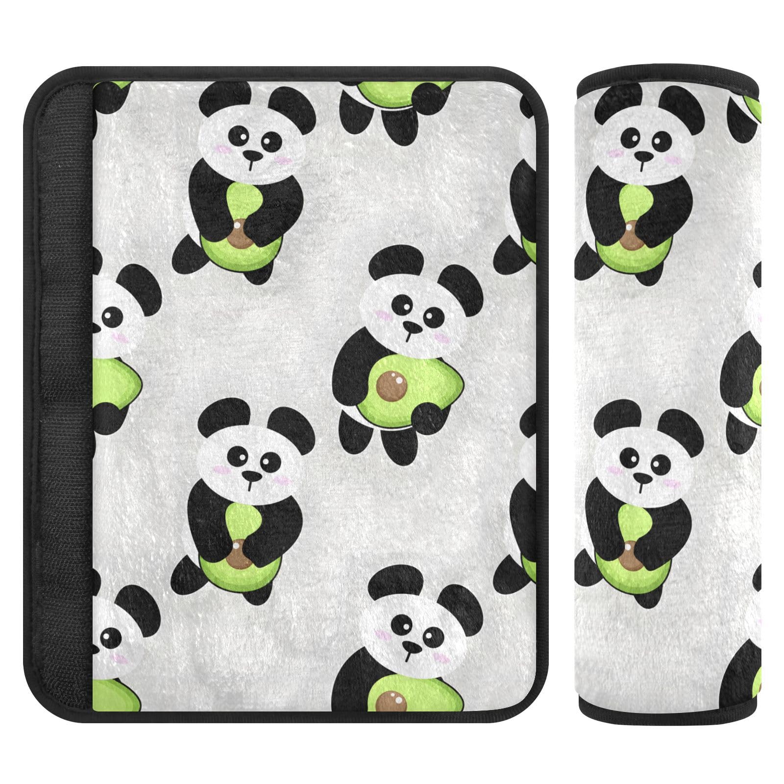 Joitme Cute Pandas Sicherheitsgurtbezug, 25,4 x 19,9 cm, 2 Stück, Sicherheitsgurt-Bezüge für Kindersitze von Joitme