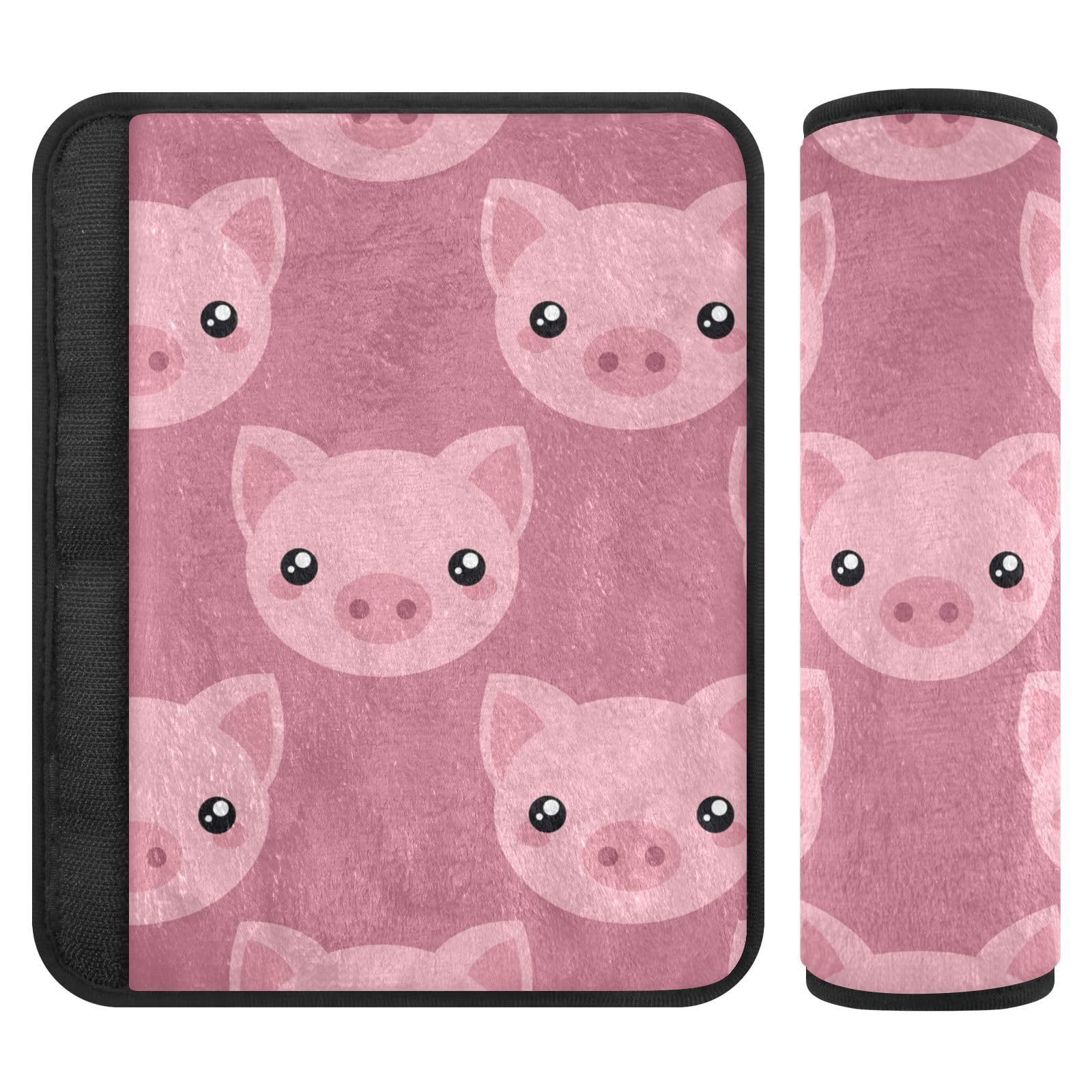 Joitme Cute Pig Pin'k Sicherheitsgurtpolster aus weichem Polyester-Flanell, verstellbares Auto-Sicherheitsgurtkissen, Auto-Sicherheitsgurtbezüge für Kinder von Joitme