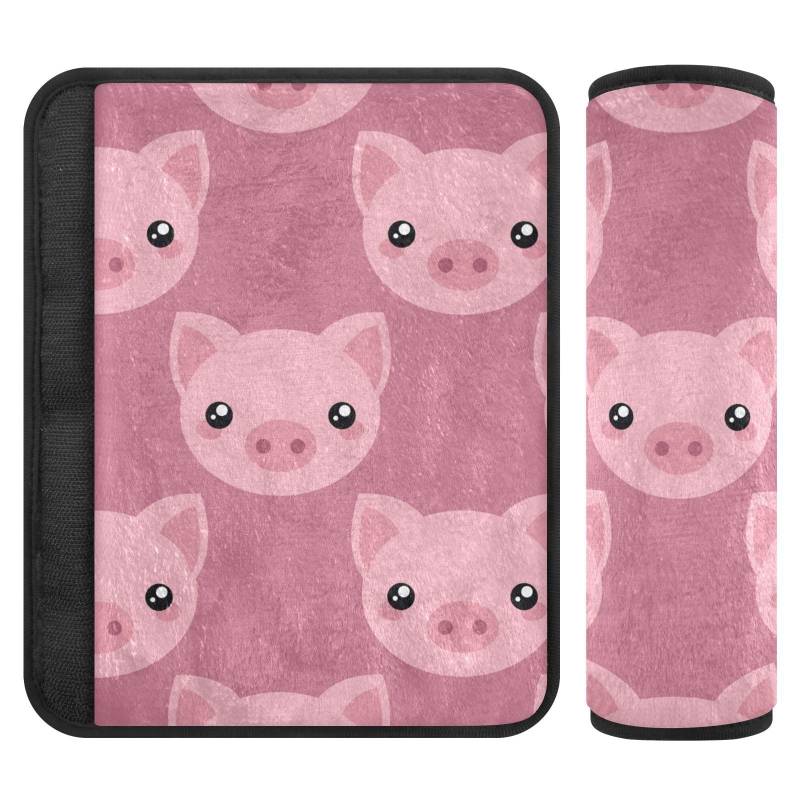 Joitme Cute Pig Pin'k Sicherheitsgurtpolster aus weichem Polyester-Flanell, verstellbares Auto-Sicherheitsgurtkissen, Auto-Sicherheitsgurtbezüge für Kinder von Joitme