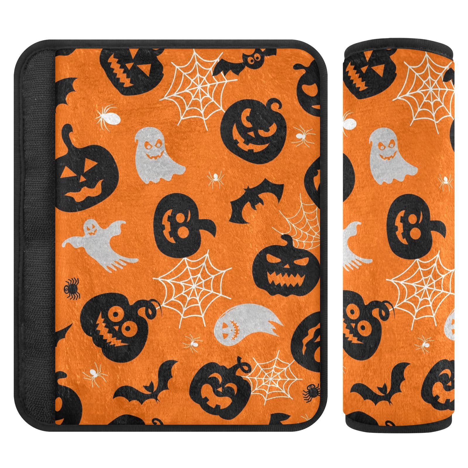 Joitme Halloween Icons Autositzgurt, 16,5 x 16,5 cm, 2 Stück, Sicherheitsgurt-Abdeckung, Komfort, Autositz-Gurtpolster von Joitme