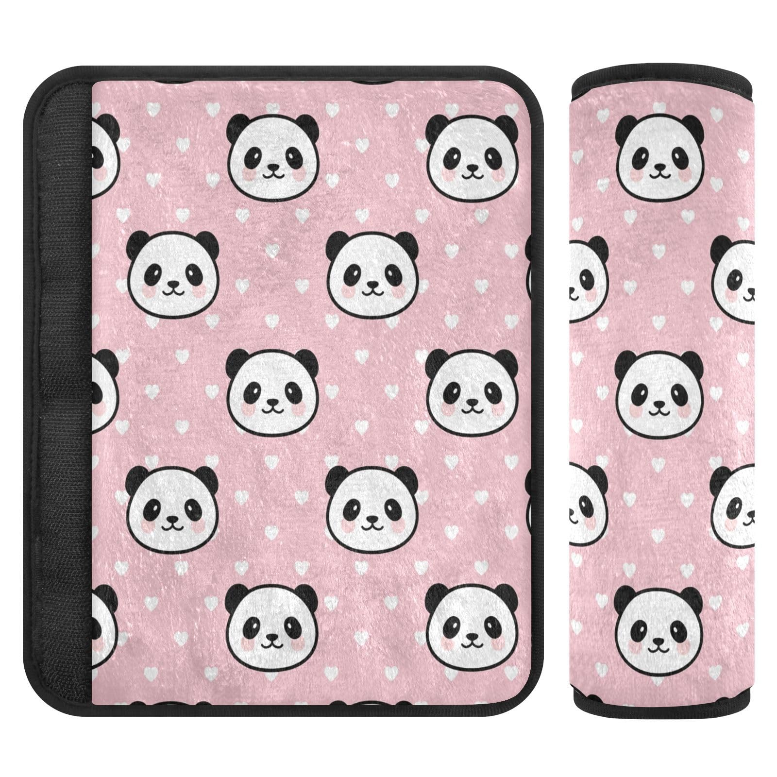 Joitme Niedlicher Panda-Sicherheitsgurtpolster aus weichem Polyester-Flanell, verstellbare Autositz-Schultergurt-Pads, Sicherheitsgurtbezüge für Kinder von Joitme