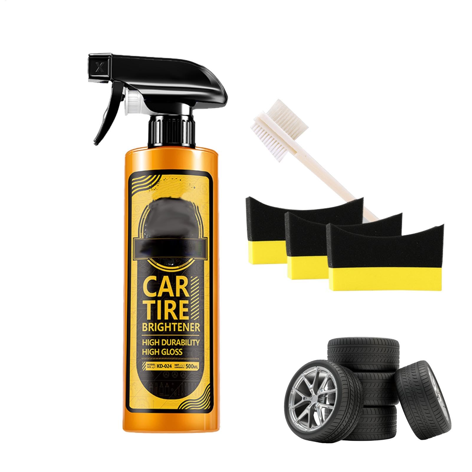 Jomewory Car Tyre Shine Spray, Reifen -Glanzspray | 500 ml Shine Restoration Kit | Neutral langlebig anhaltende Automobilradpflege mit für das Aussehen des Autoscheibenscheibenfahrzeugs von Jomewory