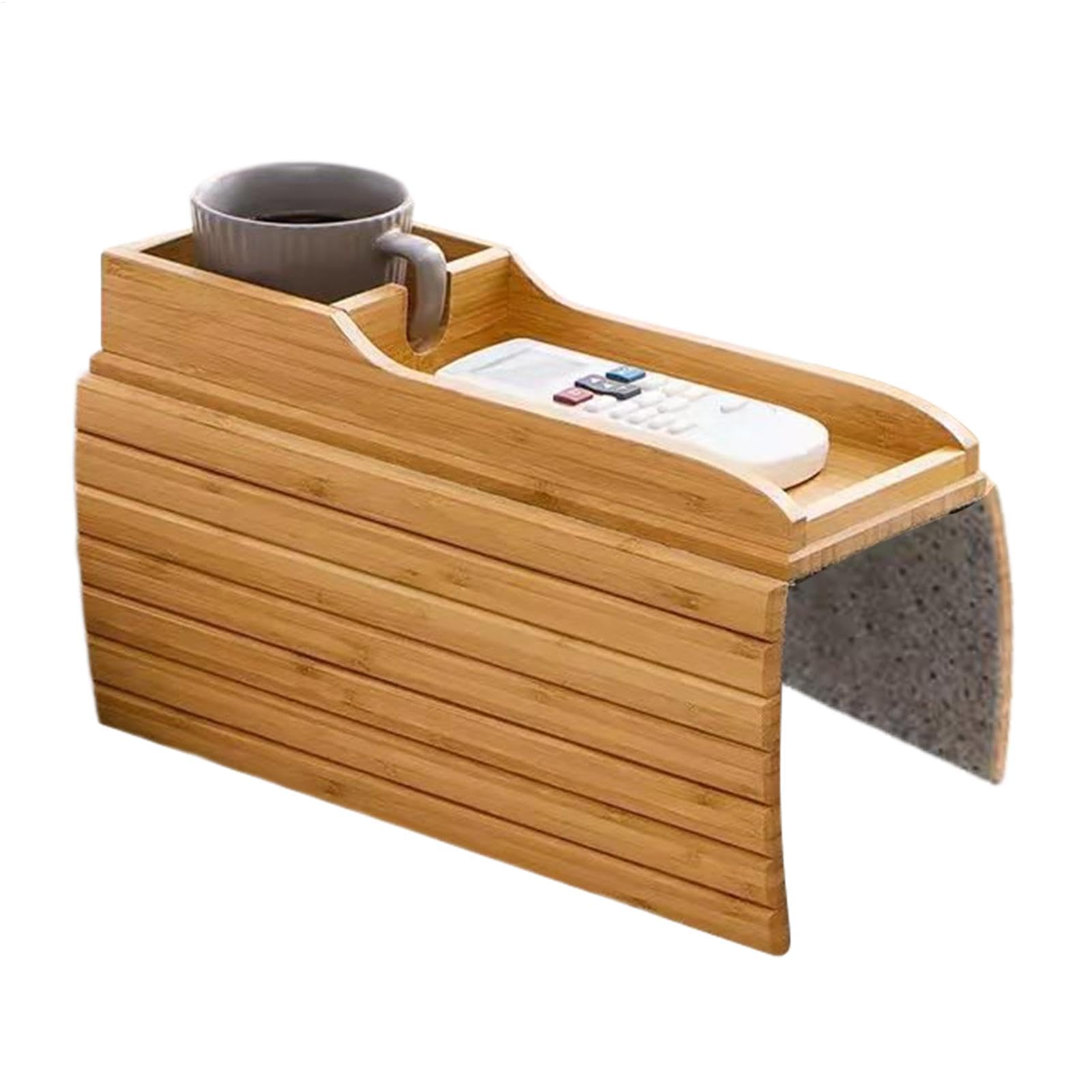 Flexibles Sofatablett, Faltbarer Sofatablett aus Natürlichem Holz, Couch Ablage Flexibel für Armlehne, Rutschfestes Organisator für Snack Getränke Esstisch Fernbedienung Handy Getränke Tasse von Jongyumo