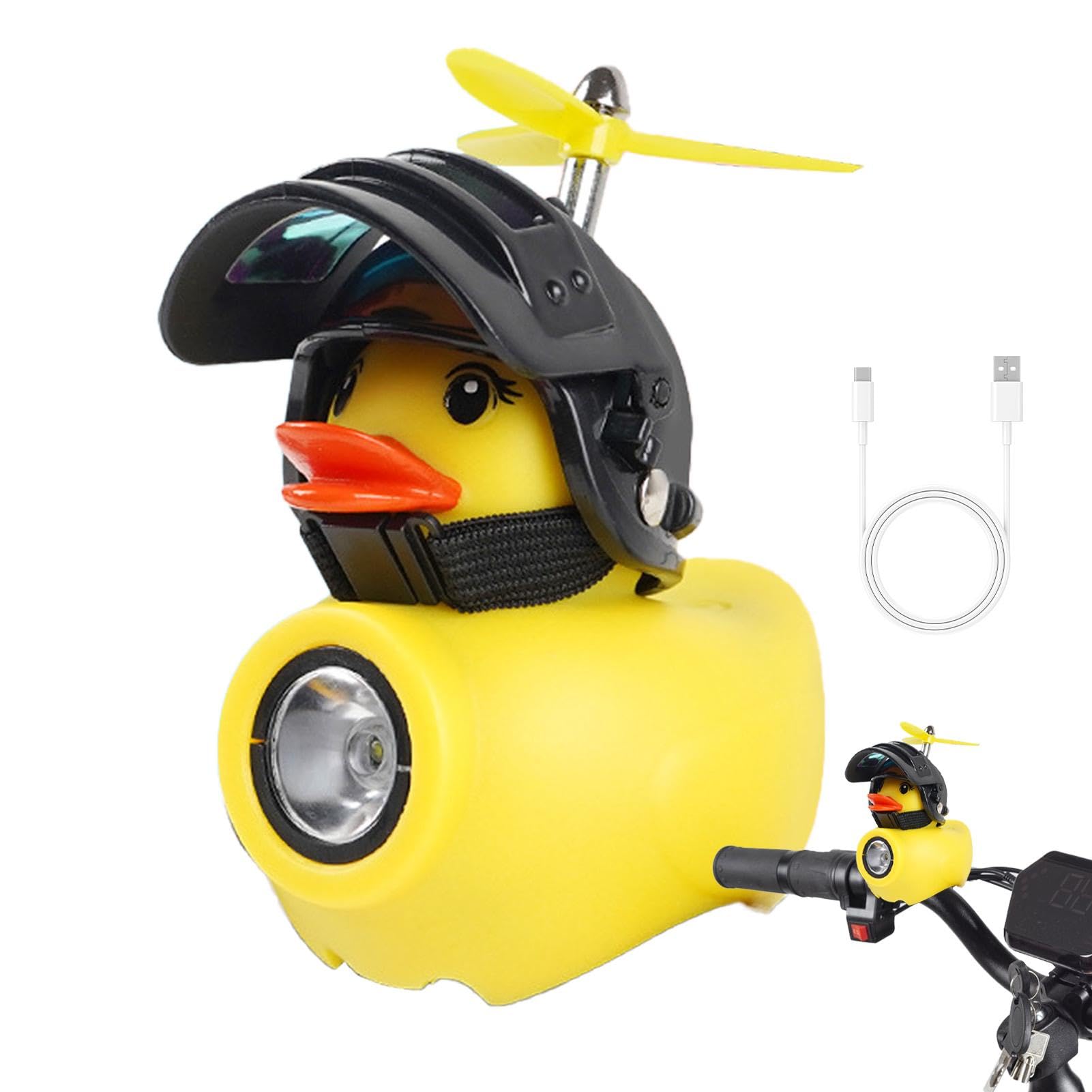 Motorradlenker Ente, Entenhorn, Entengezwitscherhorn, Motorrad-Entenhorn, niedliches Enten-Zwitscherhorn mit Propeller und Licht für Kinder und Erwachsene, Radfahren im Freien von Jongyumo