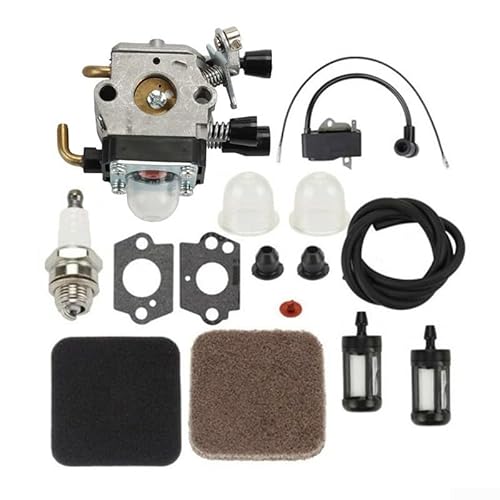 Vergaser-Kit für FS75 FS80/FS80R FS85T FS85R FS85RX Rasentrimmer, mit Zündspule Ersatzteile, kompatibel mit C1Q-S186 C1Q-S71 C1Q-S97A von Jonikuper