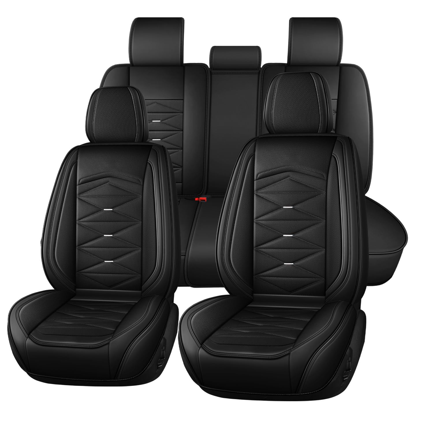 Jooexel Autositzbezüge Universal passend für Fiat Punto Tipo Sedci Aegea Freemont Fullback Panda Strada Uno Linea Viaggio Ottimo Schutzset Premium Leder Sitzbezüge von Jooexel