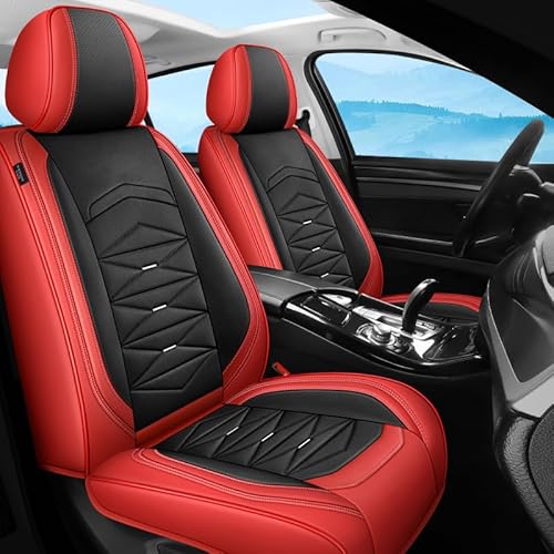 Jooexel Autositzbezüge Universal passend für Renault Clio Duster Clio 4 Seat Leon Ibiza Mitsubishi Lancer X Pajero Outlander Lancer Subaru Schutz Set Premium Leder Sitzbezüge von Jooexel