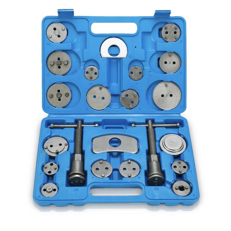 Jopassy 22 TLG Set Bremskolbenrücksteller Universal Bremskolben Instandsetzung Bremssattelwerkzeugsets Kolben Wind Zurück Tool Kit mit Aufbewahrungs Kunststoffkoffer von Jopassy