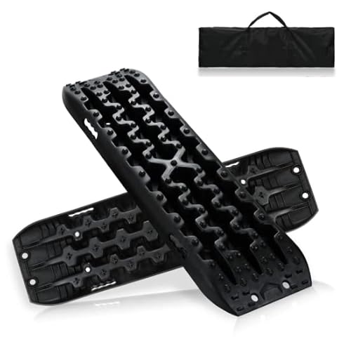 Jopassy Anfahrhilfe Traktionsmatte Offroad,2 Stück Recovery Board Tracks Mats,mit Aufbewahrungstasche,Traktionsplatten Gripmatte Sand Schnee,für PKW LKW von Jopassy