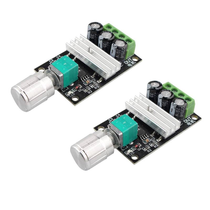 Jopto 2 Stücke PWM DC Motor Drehzahlregler, 6V 12V 24V 28V 3A 80W DC Motor Drehzahlregler PWM Einstellbarer Variabler Drehzahlschalter DC Motor Treiber 1203BK von Jopto