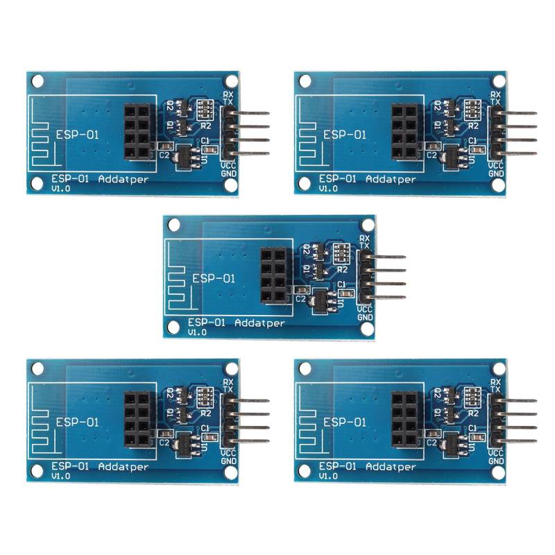 Jopto 5 Stück Wireless WiFi ESP8266 ESP01 3,3 V 5 V ESP-01 Serielle Adapter Modulplatine Kompatibel mit Arduino von Jopto