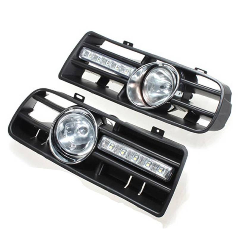 Josenidny 2 x LED-Kühlergrill-Stoßfänger-Scheinwerfer für 97–06 Golf 4 MK4 IV, schwarz von Josenidny