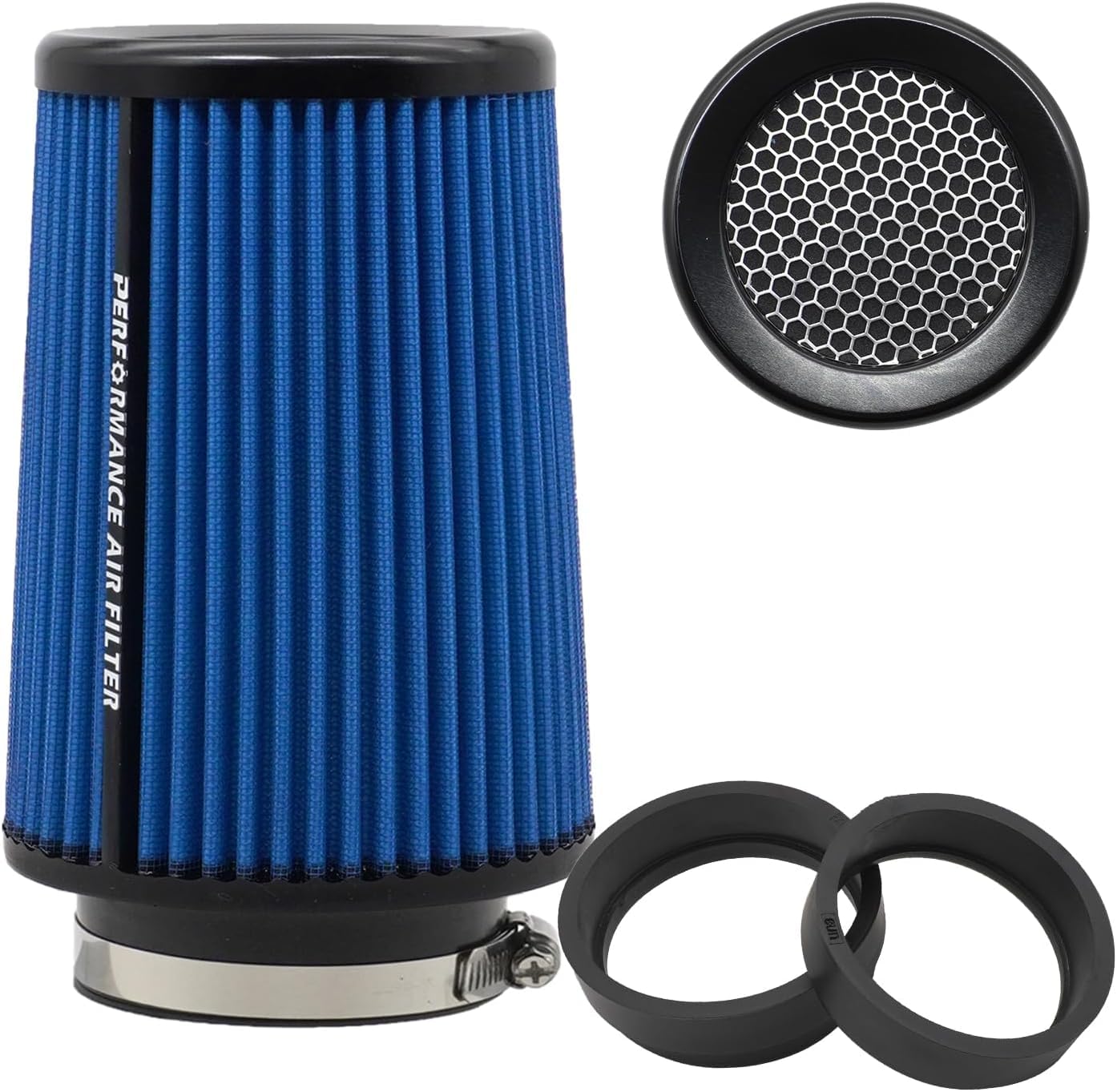 Universal kegelförmiger Luftfilter 76 mm 89 mm 101 mm hochleistungs Einlass Lufteinlass Rundkegel Luftfilter Reiniger für Racing Sport Auto 3 Größen in einem (blue-big) von Journdream