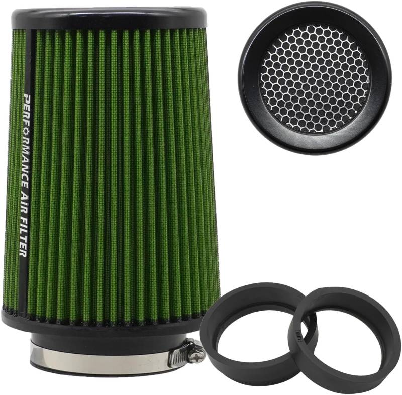 Universal kegelförmiger Luftfilter 76 mm 89 mm 101 mm hochleistungs Einlass Lufteinlass Rundkegel Luftfilter Reiniger für Racing Sport Auto 3 Größen in einem (green-big) von Journdream