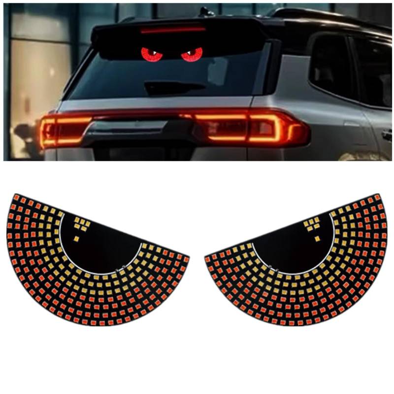 2PCS Teufelsaugen-Licht für Autos, DIY Dynamische Teufels-LED-Augen, Bunte Augenlampe, Weicher Bildschirm für Autofenster, Animiertes Leuchtendes Auto-Augenlicht, LED-Augenlicht-Schilder für Auto (Y6) von JoyFan