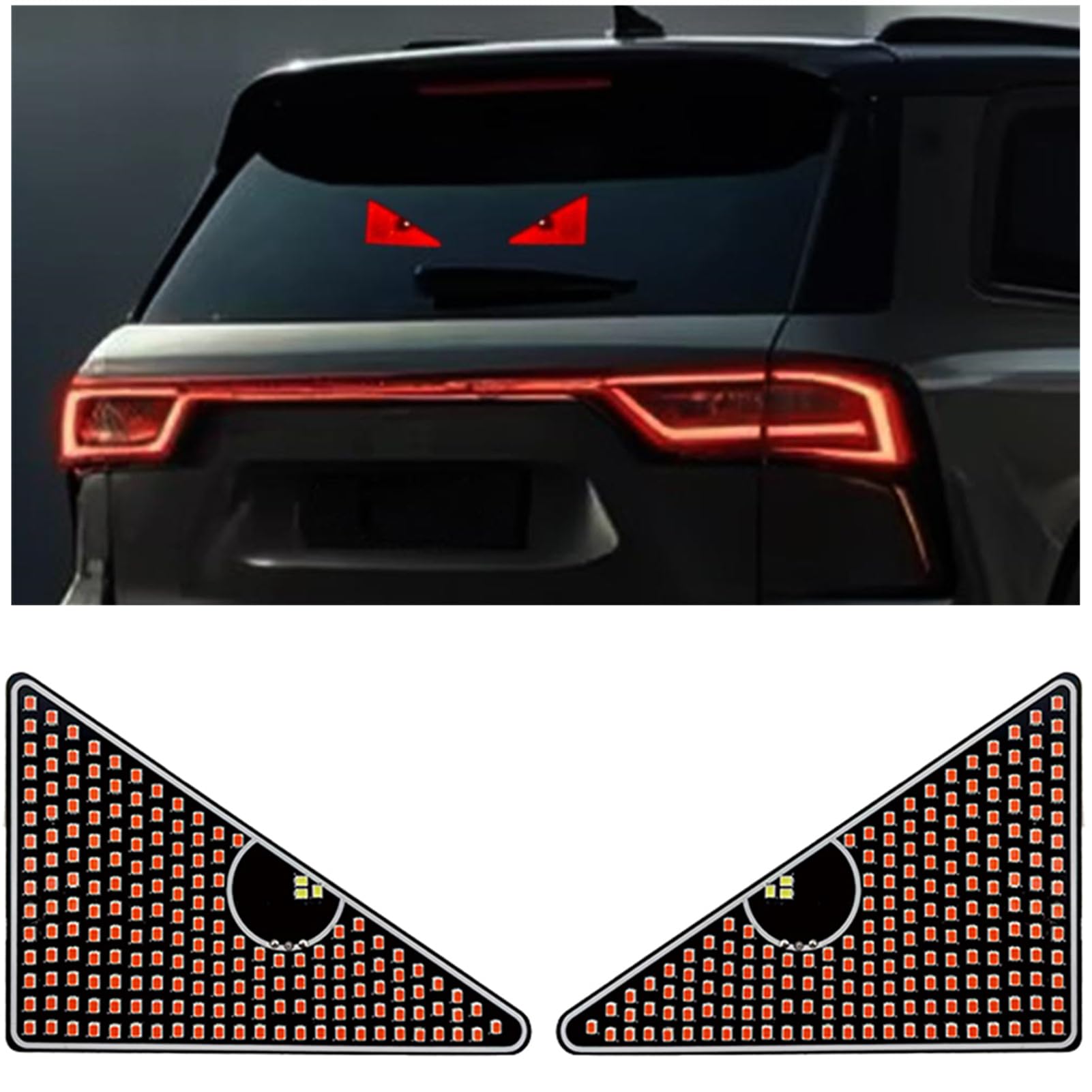 2PCS Teufelsaugen-Licht für Autos, DIY Dynamische Teufels-LED-Augen, Bunte Augenlampe, Weicher Bildschirm für Autofenster, Animiertes Leuchtendes Auto-Augenlicht, LED-Augenlicht-Schilder für Auto (Y2) von JoyFan