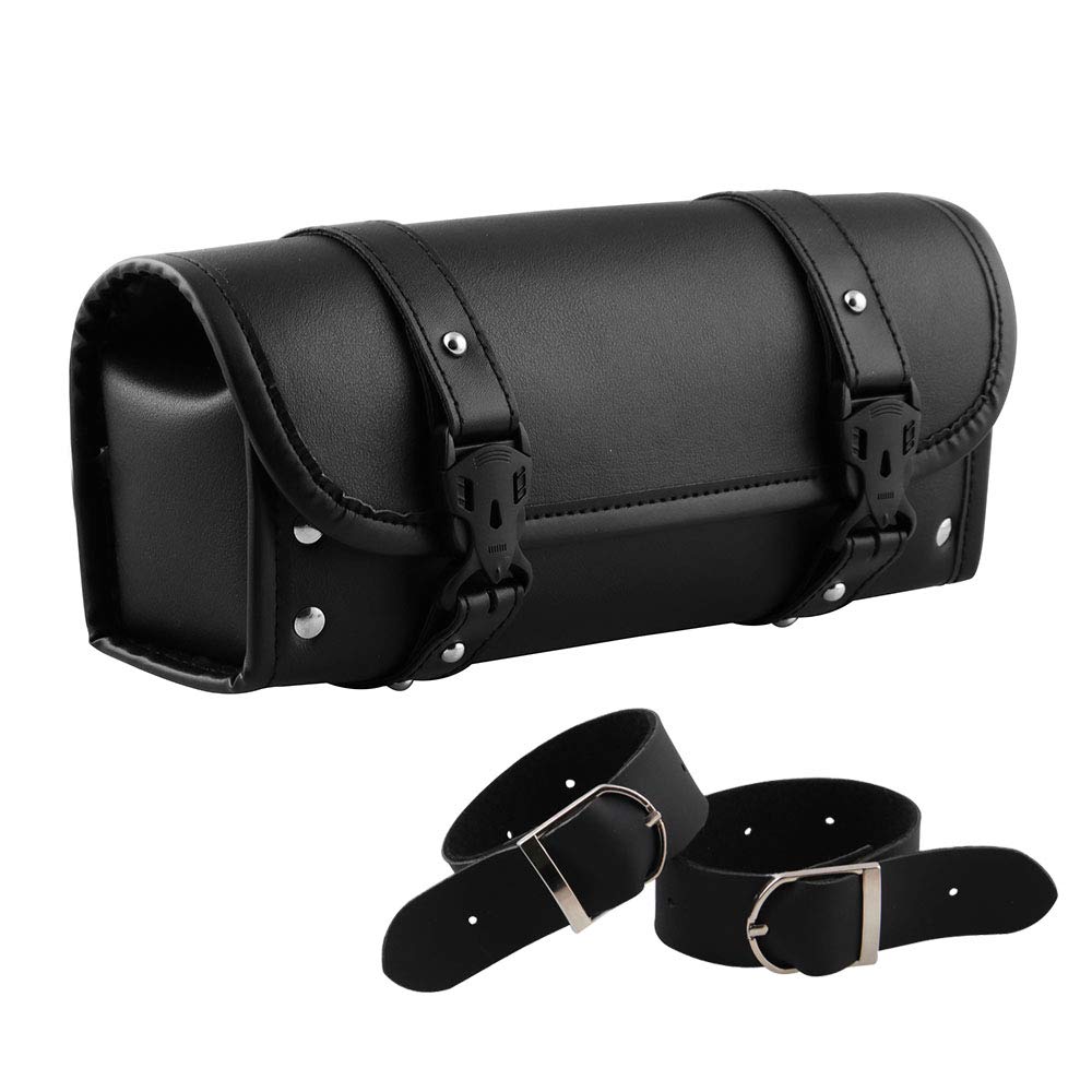 JoyFan Motorrad Werkzeugtasche Satteltaschen PU Leder Aufbewahrungstasche (Schwarz) von JoyFan