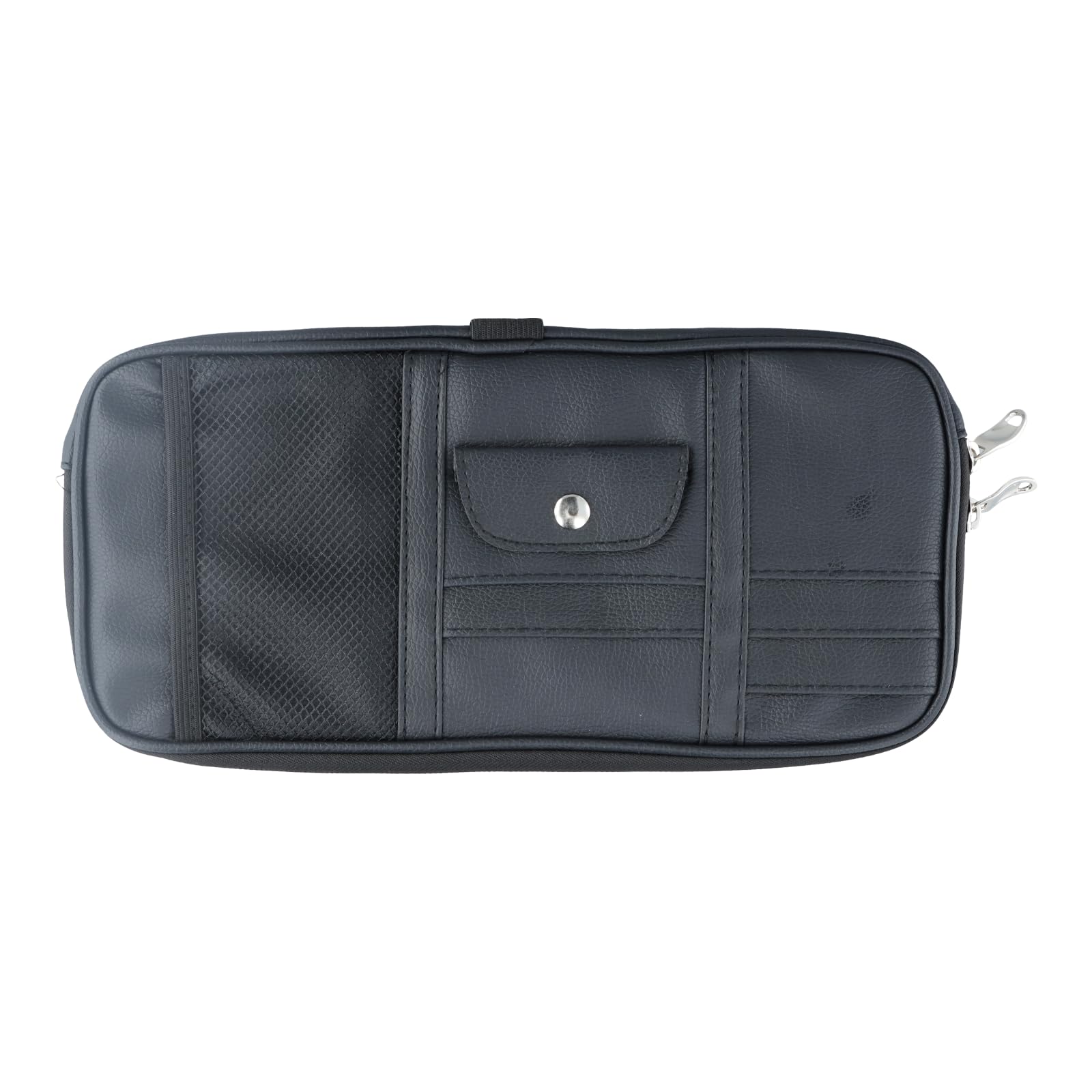 1 PCS Auto Sun Visor Organizer Reißverschluss Sonnenblende Tasche, Auto Interieur Leder Sonnenblenden Organizer Auto Sonnenblende Organizer für Führerschein Sonnenbrille Stift Notiz Handy (Schwarz) von Joyan