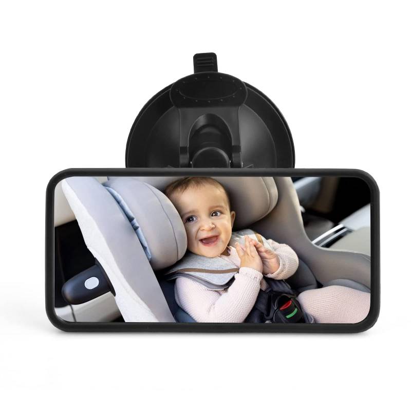 360°Auto Rückspiegel fur Baby, Baby Rücksitzspiegel, Spiegel Auto Baby, Baby Mirror, Spiegel Auto Baby Rückbank, Baby Autospiegel, Schwarz, 12x6cm von Joyan