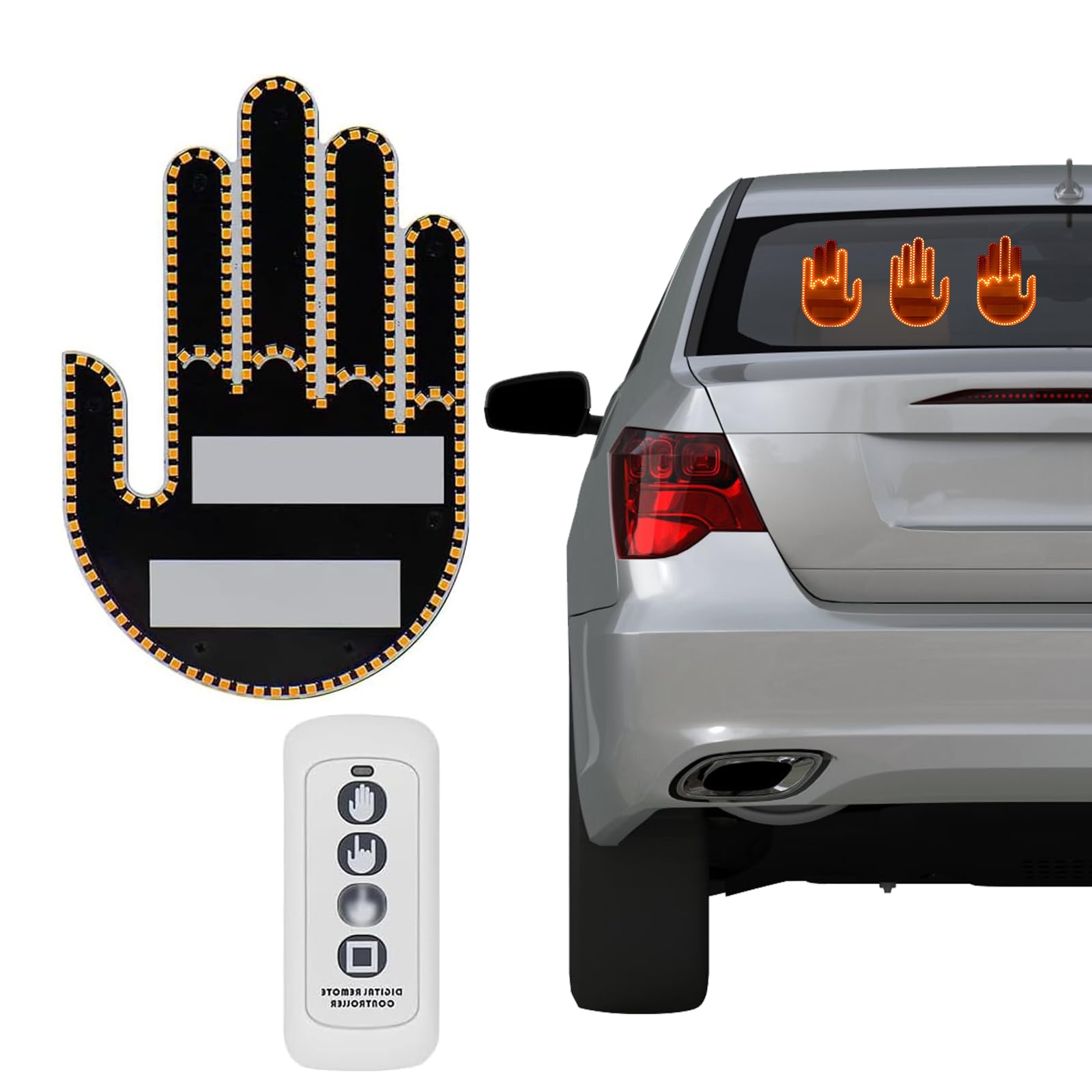 Fingerlicht für Auto, Gesten Licht mit Fernbedienung, Led Hand Fingerlicht Auto, Cooles Auto-Innenlicht, LED Finger Autolicht Gestenleuchte, Mittelfinger-Licht für Auto, für Männer und Frauen von Joyan