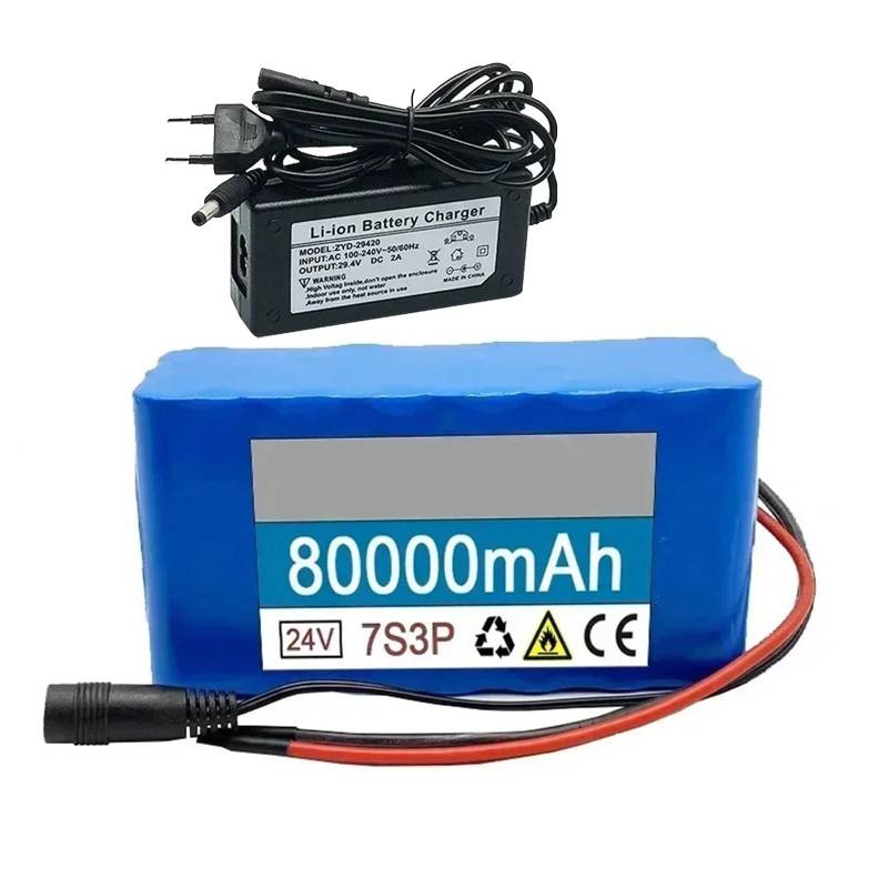 24V 8Ah Lithium-Elektrofahrradbatterie, 7S3P E-Bike-Batterie, Elektrofahrradbatterie, Lithium-Ionen-Akku mit Ladegerät(T) von JoyiD