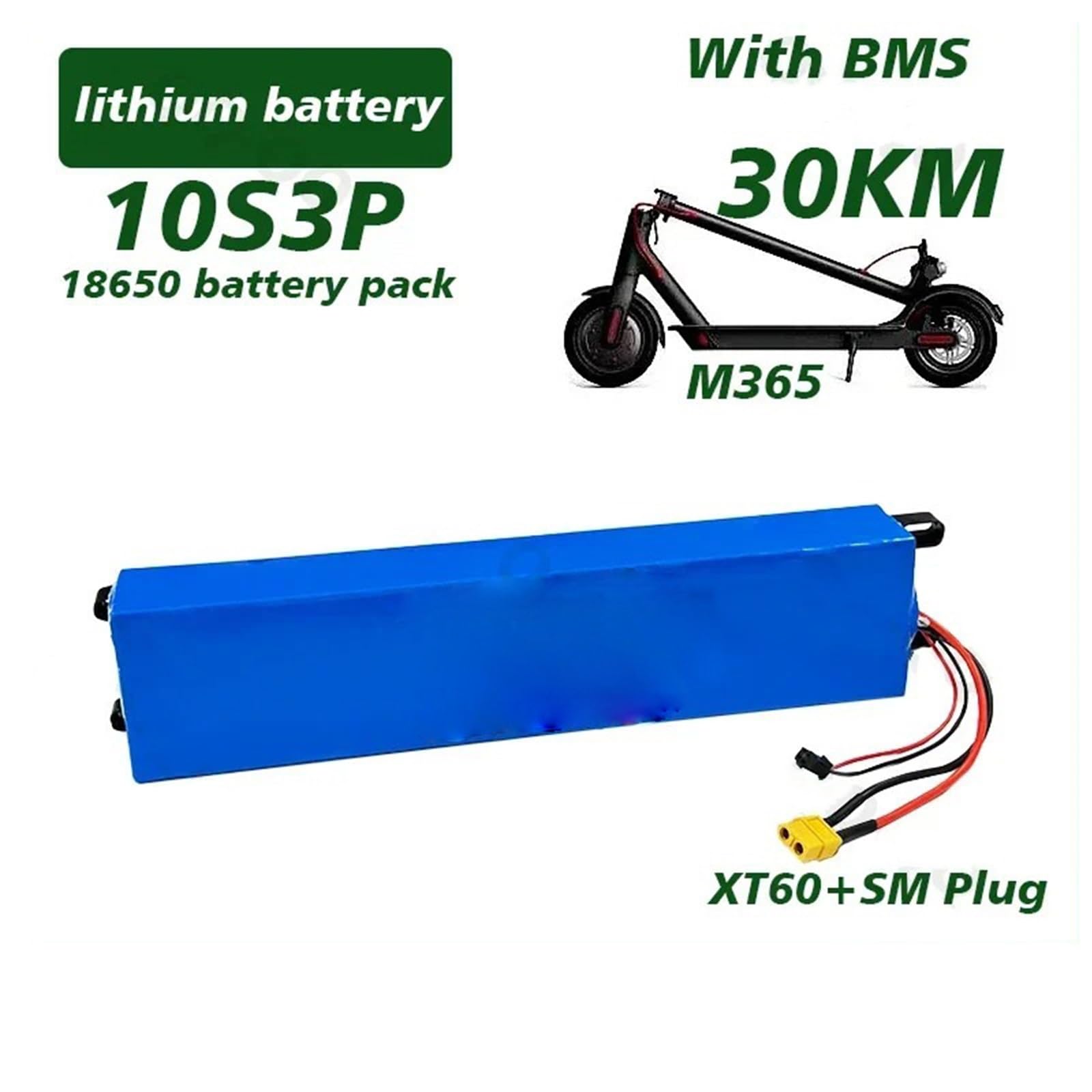 36V 20Ah 10S3P Li-Ion Akku M365 Scooter mit BMS, wasserdichter Lithium-Akku for E-Scooter Elektrofahrrad von JoyiD