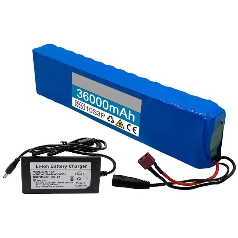 36V 36Ah Ebike-Akku Lithium-Akku, 10S3P Lithium-Ionen-Elektrofahrrad-Akku mit Ladegerät, for 500-W-Motoren(XT30+JST) von JoyiD