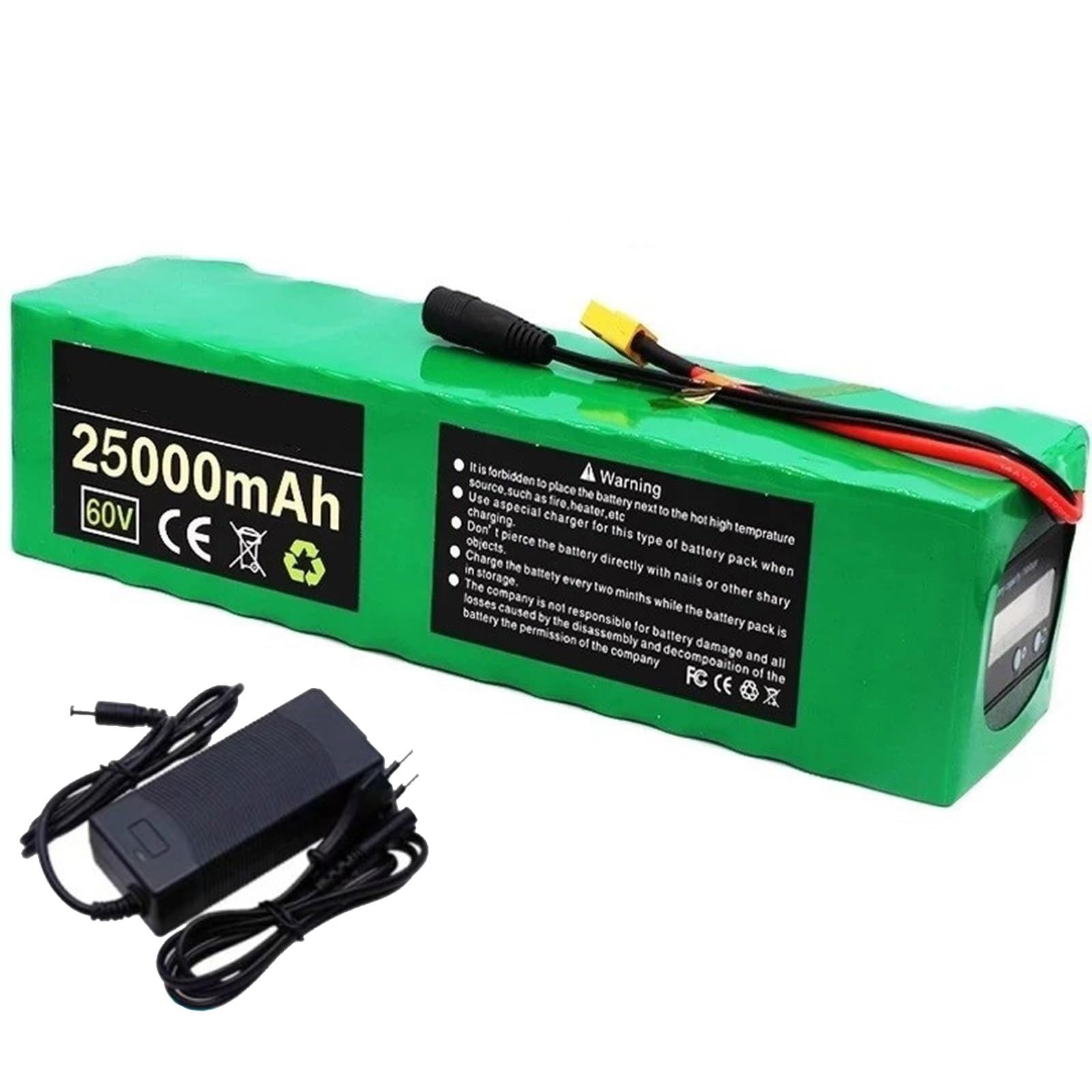 60V 20Ah Elektrofahrrad-Lithium-Ionen-Akku, 16S4P Motorrad-Li-Ionen-Roller-Akku for Elektroroller-Moped-Akku(T plug) von JoyiD