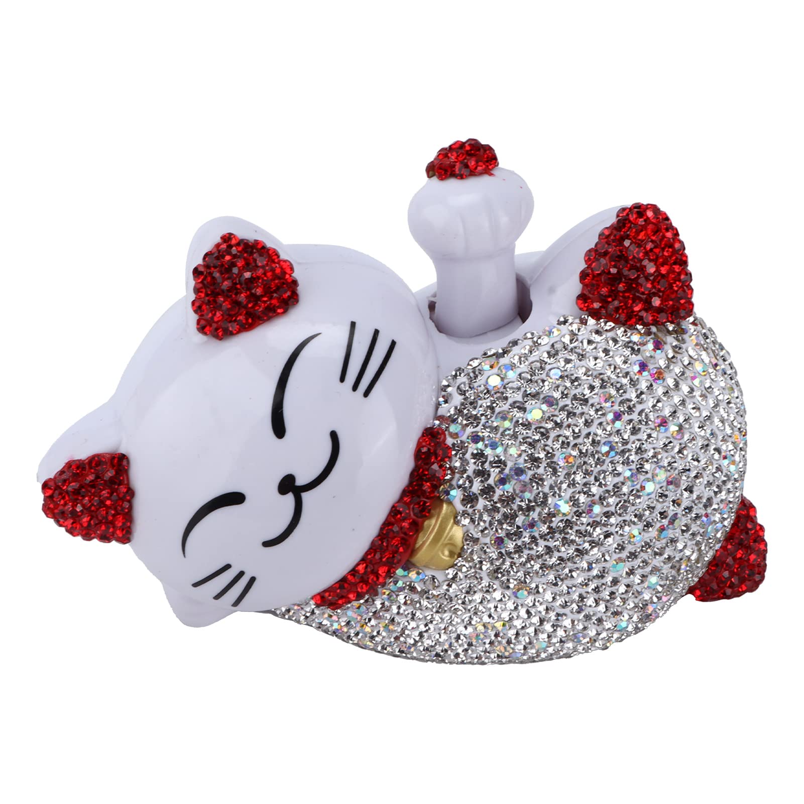 Joyzan Fortune Cat Auto-Dekor, Strass-Glückskatzen-Dekoration, Universelle Mittelkonsole, Armaturenbrett-Ornament, Niedliche Glitzernde Figur, Zubehör, Praktikabilität, (Rot) von Joyzan