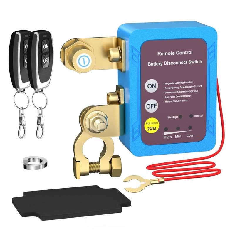 Jrifedptry 12V 240A Fernbatterie-Trennschalter, Automatischer Ausschalter für Auto, Boot, Fernbedienungsschalter von Jrifedptry