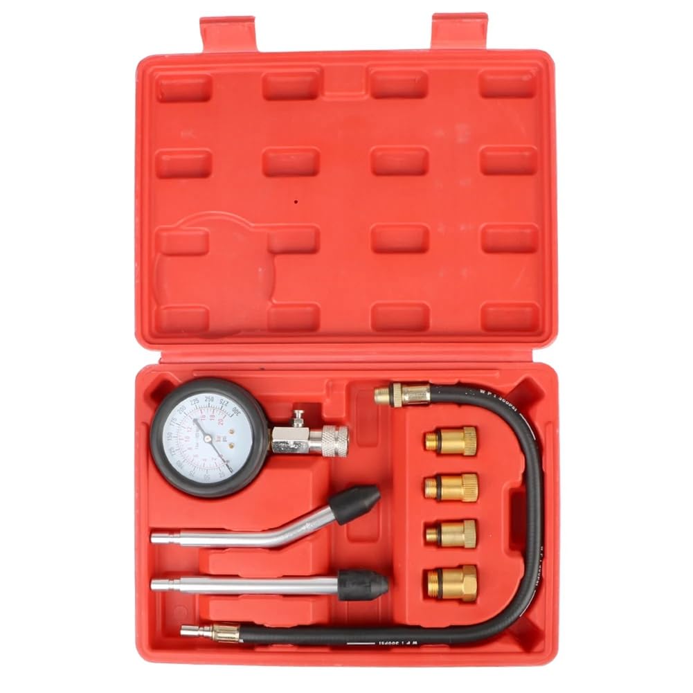 Jrifedptry Benzinmotor-Kompressionsmesser mit M10 M12 M14 Adapter Kunststoff+Metall Automotive Zylinder-Tester-Kit von Jrifedptry