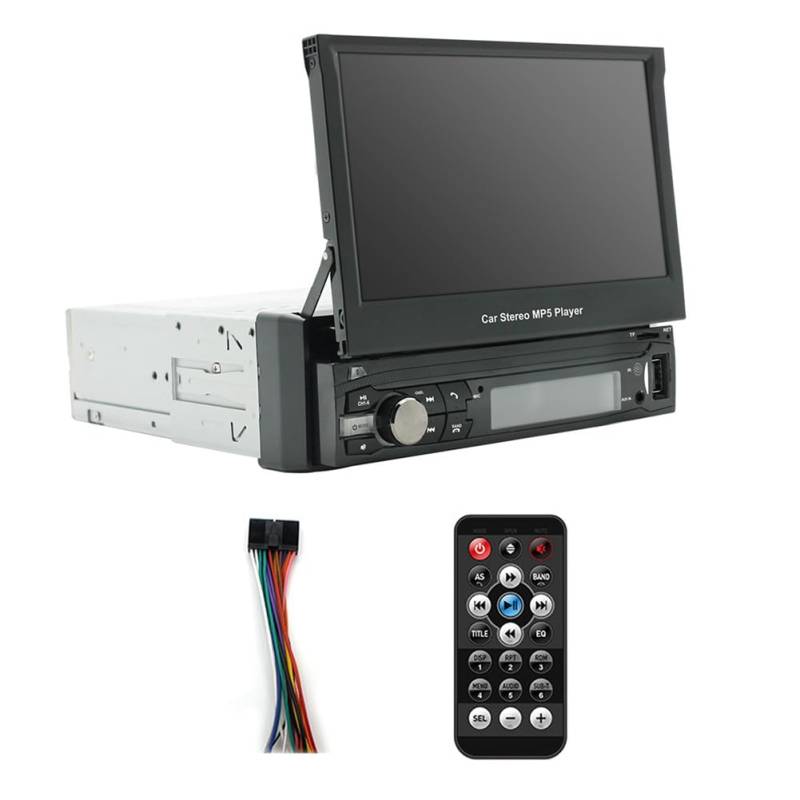 Jrpzcv 4-Kanal-45-W-Autoradio, MP5-Player, Kunststoff, Bluetooth-Radio, Multimedia-Player mit Einziehbarem 7-Touchscreen für das Auto von Jrpzcv