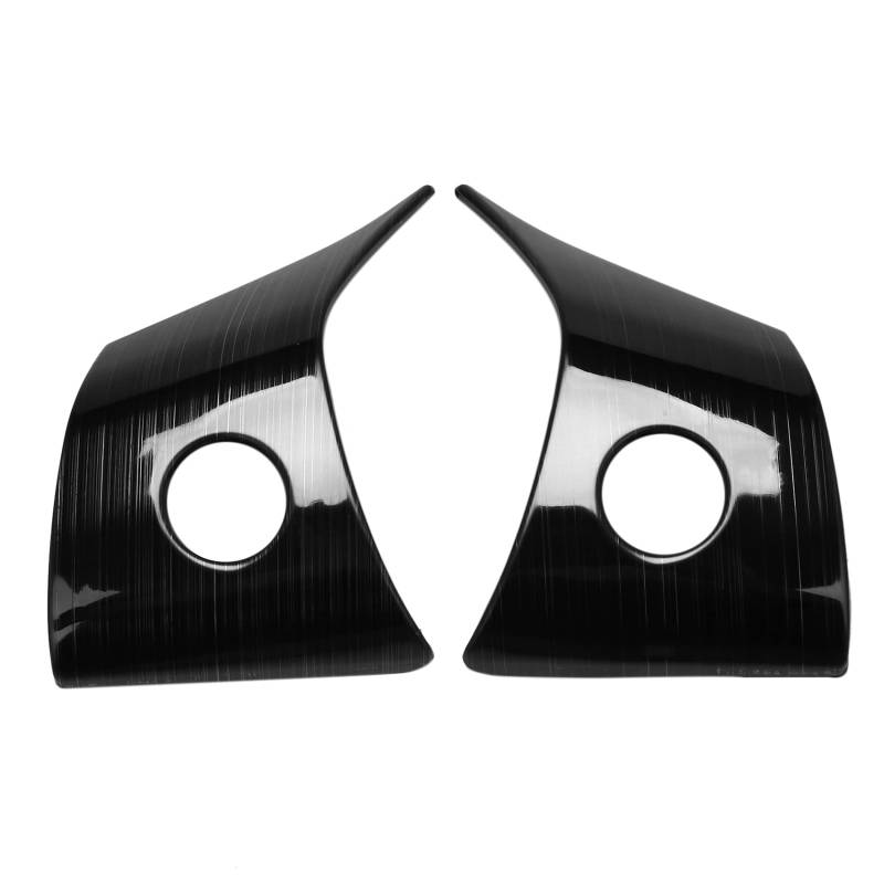 Jrrwtevng 2Pcs Edelstahl Material Schwarz Lenkrad Patch Dekoration für Model Y ModelY Interieur Modifiziert von Jrrwtevng