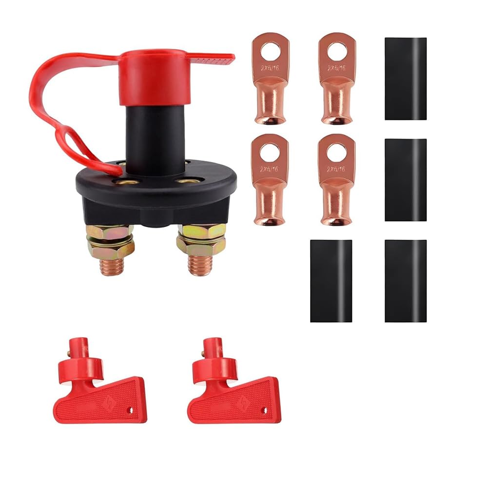 Jrrwtevng Auto-Trennschalter mit 2 Schlüsseln, Fahrzeug-Isolator mit Drehknopf und Metallbefestigungsstift, Universell Wasserdicht von Jrrwtevng