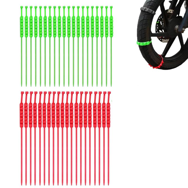 Fahrrad Schneeketten, Snowline Chainsen Pro, Winterreifen Kette, Universal Reifenkabelgurte für Fahrräder, Wiederverwendbare Anti Schneeketten, Anti Skid Snow Chains, Verstellbare Reifen Ketten von Juans