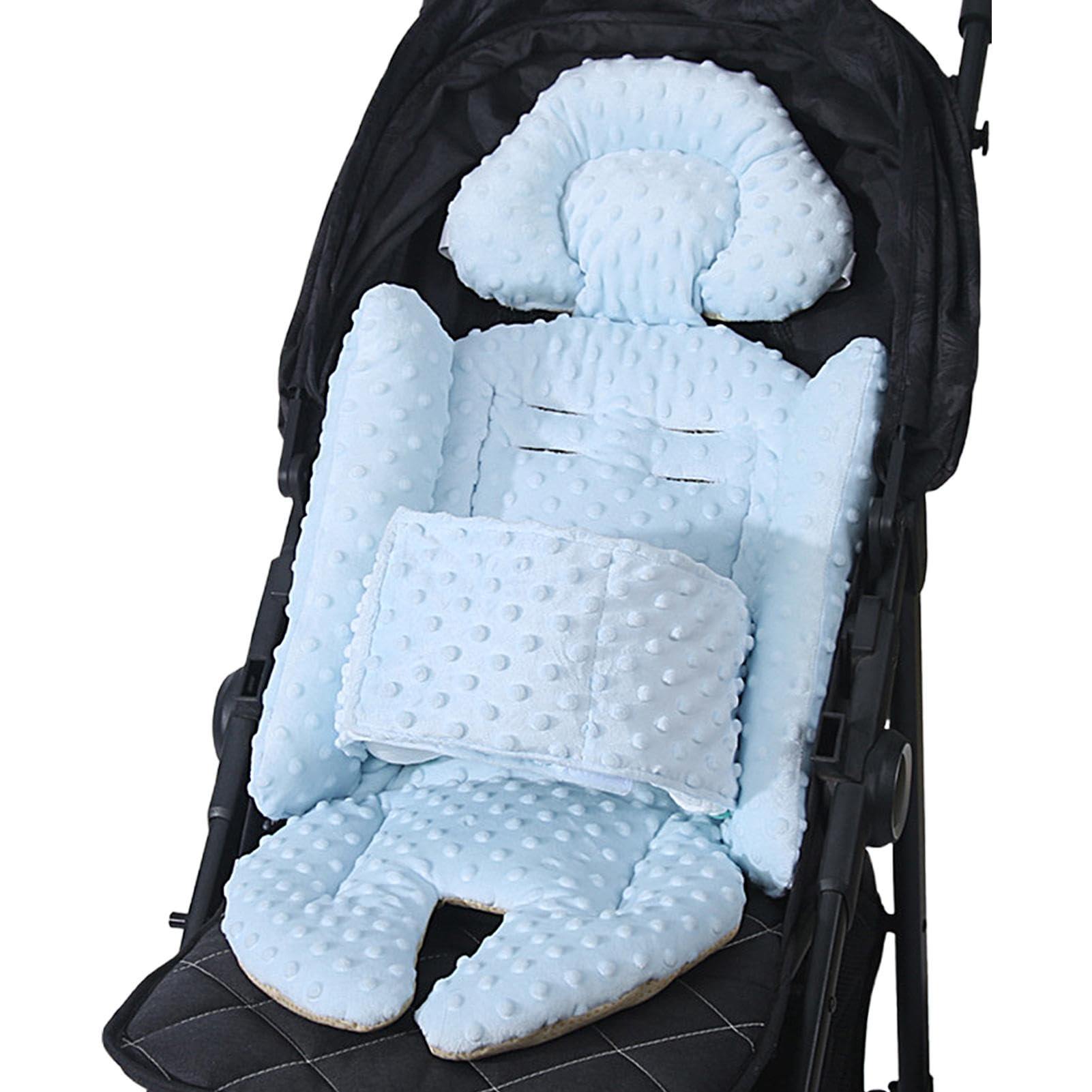 Jubepk Baby-Kopfstütze für Autositz, Autositz-Kopfstütze für Kinder, weicher Baby-Kopfstützeneinsatz, ergonomisches Baby-Kopfstützkissen, 84 x 33 cm, gepolsterte Baby-Kopfstütze für Kinderwagen von Jubepk